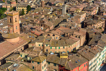 Aerial view of the city of Siena