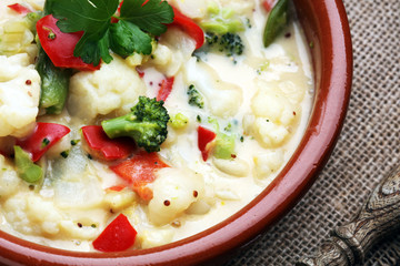 Mixed vegetables on a plate