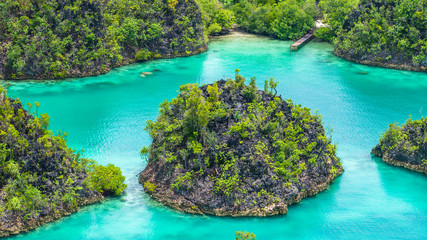 Close up of some Rock Island in Painemo, Raja Ampat, West Papua, Indonesia