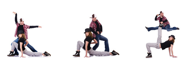 Pair of dancers dancing modern dances