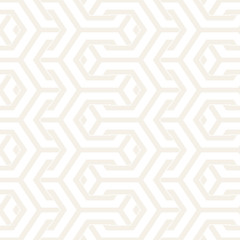 Vector Seamless Interlacing Lines Pattern. Repeating Geometric Background With Hexagonal Lattice.