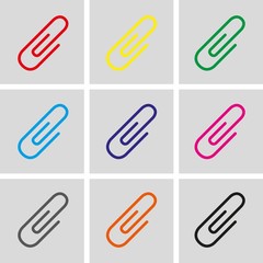 paper clip icon stock vector illustration flat design