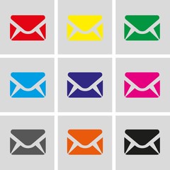 Envelope Mail icon, vector illustration. Flat design style