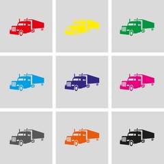 truck icon stock vector illustration flat design