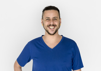 Obraz premium Casual happiness man is smiling to a camera