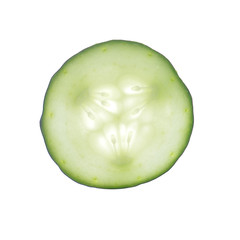 sliced cucumber isolated on white background.