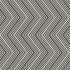 Abstract ZigZag Parallel Stripes. Vector Seamless Pattern. Repeating Monochrome Background