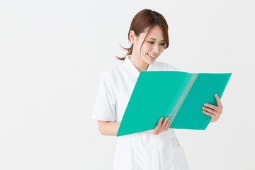 Obraz premium 笑顔のナース ファイル