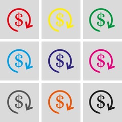 dollar money icon stock vector illustration flat design