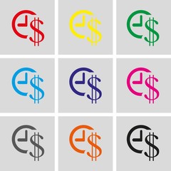 money time icon stock vector illustration flat design