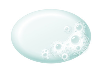 Ellipse bar of soap with foam isolated on white. Easy recolored vector