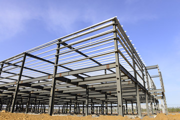 Steel structure workshop is under construction