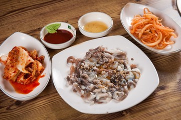  Sliced Raw Octopus with sauce