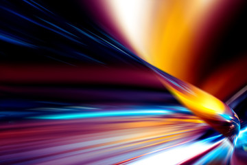 moving traffic light trails at night
