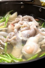 Octopus Soup with various seafood. Korean name is 