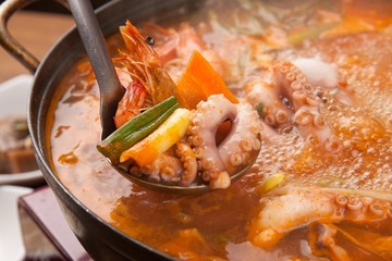 spicy octopus stew with various seafood