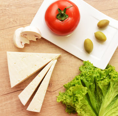 Selection of cheese - organic dairy products