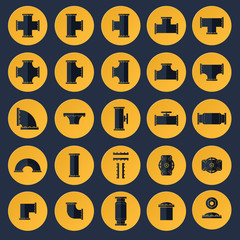 Pipeline Flat Vector design set