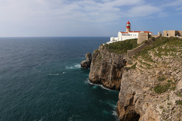 Fototapeta na wymiar Cape St. Vincent Lighthouse nearSagres, Portugal