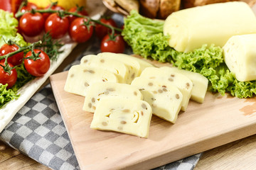 Selection of cheese - organic dairy products