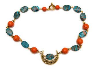 Elegant necklace isolated on white background