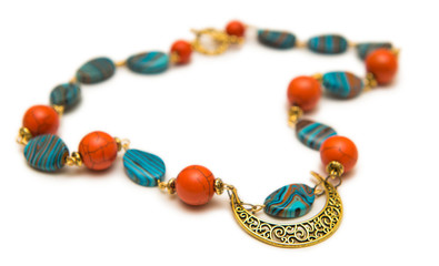 Elegant necklace isolated on white background