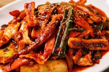 ojingeo bokkum is stir fried squid