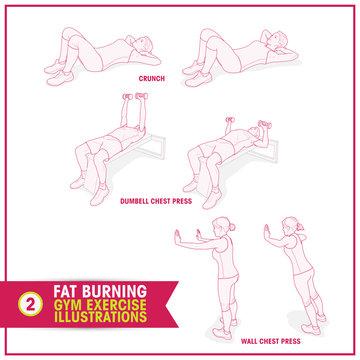 Fat Burning Training exercises illustrations