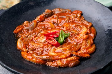  Pan-fried Marinated Small Octopus with chicken