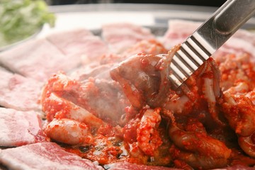  Pan-fried Marinated Small Octopus with pork belly