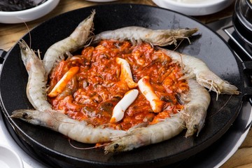  Pan-fried Marinated Small Octopus with shrimp