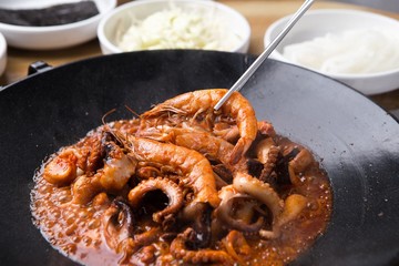  Pan-fried Marinated Small Octopus with shrimp