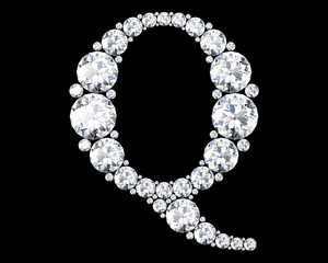 Diamond letters with gemstones (high resolution 3D image)