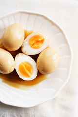 Boiled eggs in soy sauce