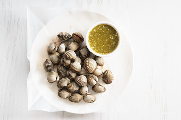 Delicious boiled or steamed cockles.
