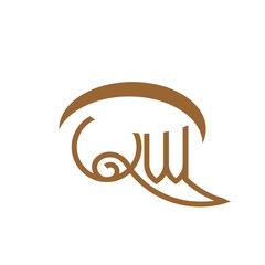 letter qw brown  color logo vector