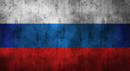 Grunge crumpled russian flag. 3d rendering