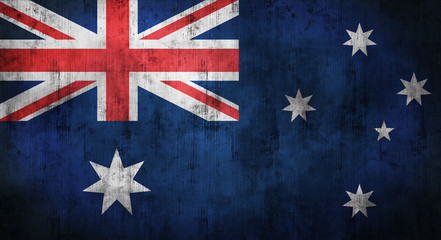 Grunge crumpled Australian flag. 3d rendering