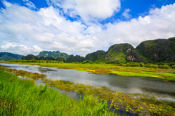 Van Long Natural Reserve in Ninh Binh, Vietnam