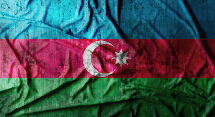 Grunge crumpled Azerbaijan flag. 3d rendering