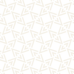 Fototapeta na wymiar Subtle Ornament With Striped Rhombuses. Vector Seamless Monochrome Pattern