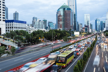 Rush hour in Jakarta, Indonesia capital city.