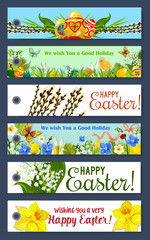 Easter holiday floral tag and gift label set