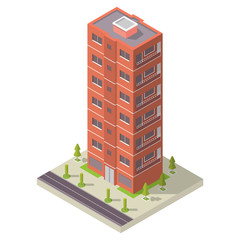 Isometric building with shadow