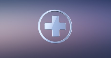 Obraz premium Medical Cross Silver 3d Icon