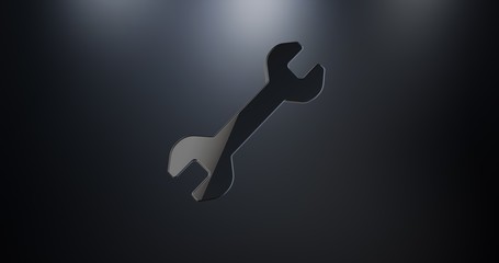 Wrench Black 3d Icon