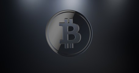 Coin Bitcoin Black 3d Icon
