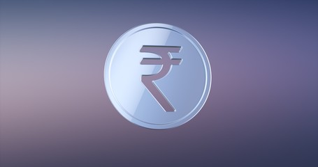 Coin Indian Rupee Silver 3d Icon