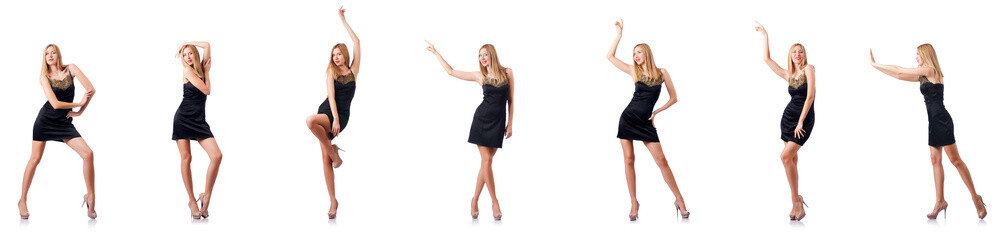 Tall model isolated on the white background