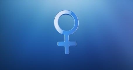 Woman Gender Blue 3d Icon